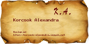 Korcsok Alexandra névjegykártya