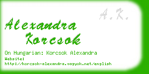 alexandra korcsok business card